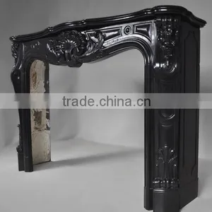 High Quality Natural Marble Black Fireplace thumbnail-2
