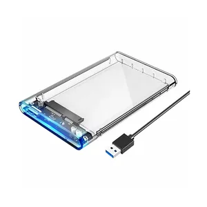 2.5 Inch Transparent HDD SSD Case With USB 3.0 Type C External Laptop SATA Hard Drive Disk Enclosure thumbnail-4