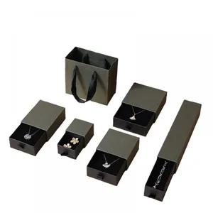 Black Luxury Paper Handmade Jewelry Packaging Box thumbnail-1
