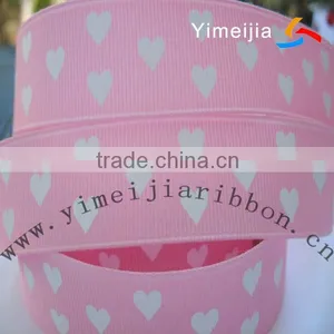 Special Occasion Love Heart Printed Pink Grosgrain Ribbon thumbnail-1