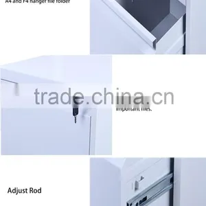 Office Furniture White Color Metal 3 Drawer Vertical Filing Cabinets thumbnail-2