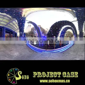 Christmas Indoor Rattan Arches With Purple and White Ball Decoration thumbnail-1