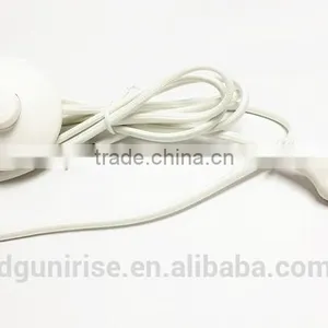 White VDE Textile Braided Cable With Switch thumbnail-3