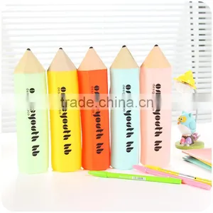 2016 Hot Selling Pencil Shape Silicone Zipper Pencil Case Cool Pen Bag thumbnail-4