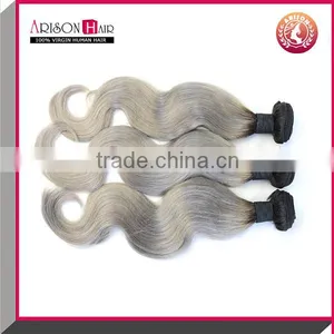 Gray Remy Hair Extensions With Dark Root Cheap Brazilian Virgin Hair thumbnail-5