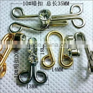 Sedex Audited Factory 2 Pillar Rhinestone Metal Hook and Eyes Closures thumbnail-2