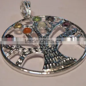 Tree of Life Chakra Gemstone Pendant thumbnail-3