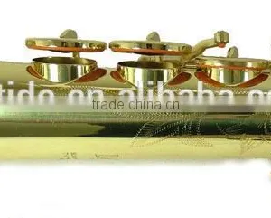 Beginner Use China Made Cheap Straight Soprano Saxophone, Gold Lacquer With Case thumbnail-2