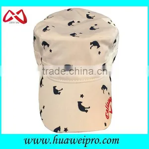 2015 High Quality Wholesale Flat Top Military Hat / Cap With Pattern Custom Design thumbnail-1