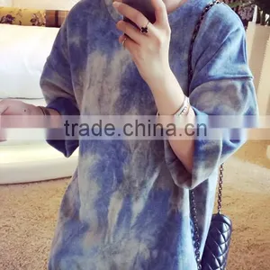 2015 Autumn Cashmere Soft and Long Sections Gradient Tie Dye Hoodie thumbnail-1
