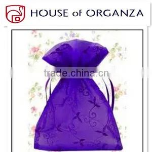 Glitter Purple Organza Bags Gifts Pouch thumbnail-1