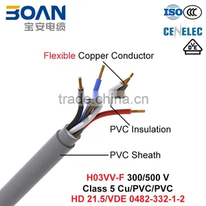 H03VV-F, House Wiring, Electric Wire, 300/500 V, Flexible Cu/PVC/PVC (HD 21.5/VDE 0482-332) thumbnail-1