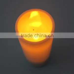 4x8 Inch Yellow Flickering Big Pillar Outdoor Battery Led Candle thumbnail-3