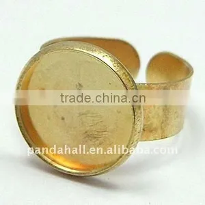 Brass Ring Shanks, Unplated, Ring: About 18mm Inner Diameter, 7mm Wide; Tray: About 16x14mm Inner Diameter, 2mm(KK-C2902-C-1) thumbnail-1