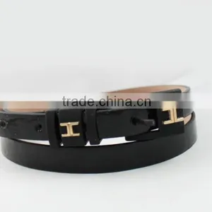 2015 New Design Fashion Belts for Black Lady Skinny PU Belts With Fashion Buckles thumbnail-1