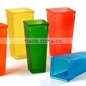 Glass Vase With Colorful Frosted Effect thumbnail-1