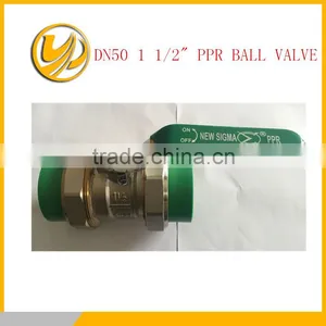 11 /2"DN50 ,most Popular in Yiwu Market Full Flow Double PPR Connection Flat Lever Ball Valve thumbnail-1