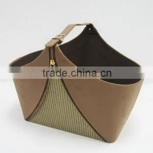 Top Grade Factory Direct Hot Sell Fashion Leather Storage Basket thumbnail-2