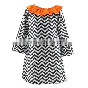 2016 Newest Kids Halloween Costumes Handmade Baby Dress Boutique Fashion Halloween Dress Long Sleeve Chevron Dress thumbnail-4