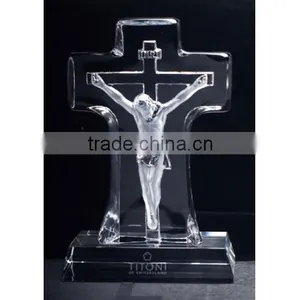 Frosted Crystal Jesus Model With Base as Souvenir thumbnail-1