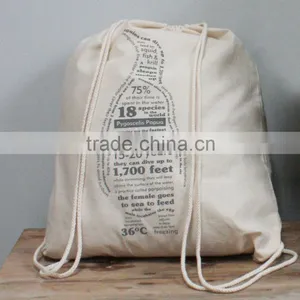 New Fashion Design China Wholesale 100% Cotton Sport Drawstring Backpack thumbnail-6