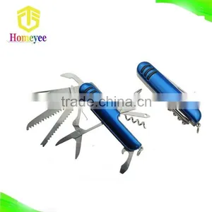 13 in 1 Blue Handle Stainless Steel Knives With Keychain thumbnail-1