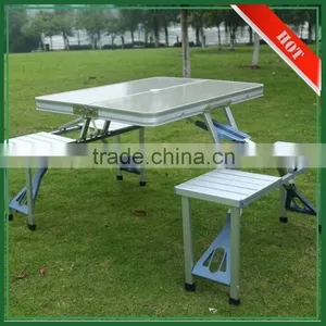 Wholesale Aluminum Outdoor Dinner Portable Camping Folding 4 Chairs Table Set thumbnail-4