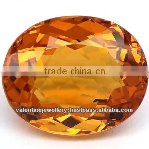Citrine Oval Faceted Stone, Attractive Oval Shaped Citrine Semi Precious Stones thumbnail-1