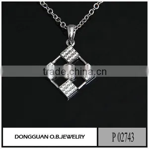 Silver Plated Diamond Pendant/clear Zircon Pendant/fashion Custom Pendant thumbnail-4