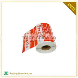 Plastic Permanent Adhesive Durable Fragile Warning Label Stickers thumbnail-1
