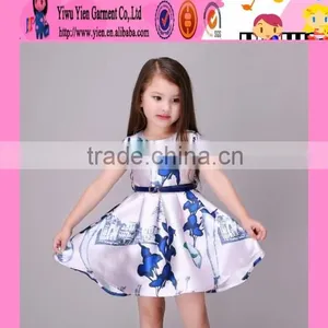 2016 Lovely Baby Girl Designer One Piece Party Dress Summer Hot Sale Party Dress for 2-12 Years Old Girls thumbnail-3