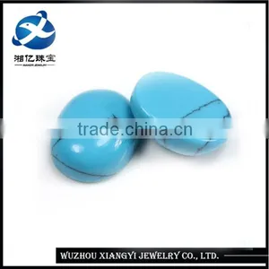 Gemstones Manufacturer Flat Oval Shape Blue Turquoise Cabochon thumbnail-1