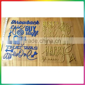 Beautiful Letter Blue Gold Glitter Sticker thumbnail-4