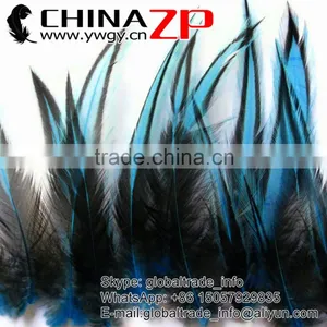 CHINAZP Good Quality Cheap Feather Size From 10cm to 15cm Dyed Blue Lace Medium Rooster Feathers for Wedding Decoration thumbnail-1