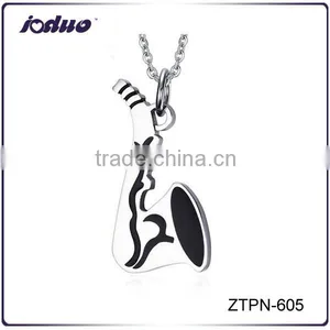 Men's Jewelry Saxophone Design Stainless Steel Necklace thumbnail-1