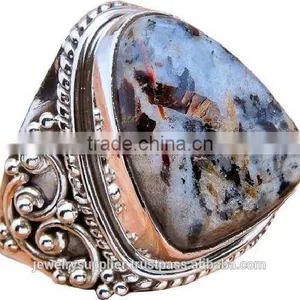 Appealing Blue Lapis Wholesale Jewelry Wholesaler Natural Gemstone Silver Jewellery Rings thumbnail-1