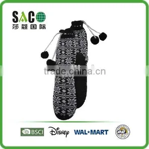 Fashion Warm Snow Pattern Stringing Leather Sole Anti Indoor Shoes thumbnail-4