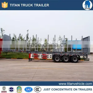 3 Axles Wood Timber Semi Trailer, Log Transport Trailer 60 Tons, Wood Transport Truck Trailer thumbnail-3