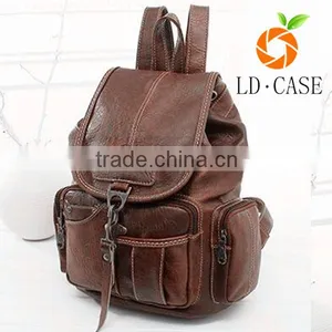 Good Price Fashion PU Leather Backpack Vintage School Backpack for College Students thumbnail-1