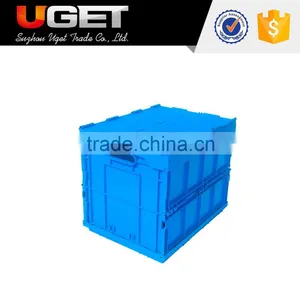 Made in China Stackable Injection Plastic Moving Crate With Lid for Sale thumbnail-3