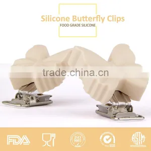 New Arrival Safety Silicone Pacifier Clips Butterfly Shape thumbnail-1