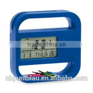Clock Digital Desk Clock With Clip and Memo Holder thumbnail-1