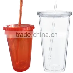 20oz Double Wall Tumbler With Straw, Mason Jar thumbnail-1