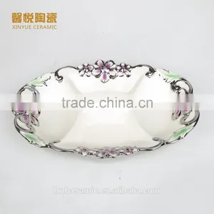 China Factory Wholesale Golden Electroplating Fruit Departed Plate thumbnail-3