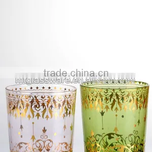 Colorful Gold Flower Design Water Cup thumbnail-3