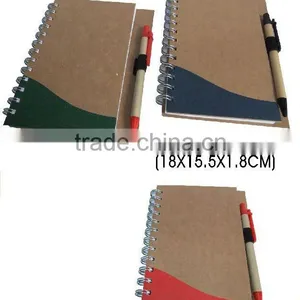 Recycled Spiral Paper Notepad With Recycled Pen thumbnail-1