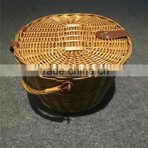 Wholesale Vintage Willow Wicker Bicycle Front Bike Basket With Storage Bicycle Baskets thumbnail-4