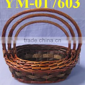 Brown Color Oval Shaped Willow Baskets thumbnail-1