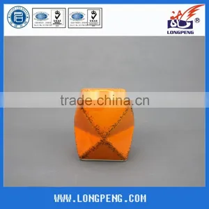 Home Decorative Table Top Elegant Orange Ceramic Tealight Candle Holders thumbnail-1