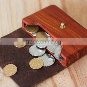 Leather Wooden Card Holder Flat Card Pocket PU Leather Credit Card Holder Wholesale thumbnail-4